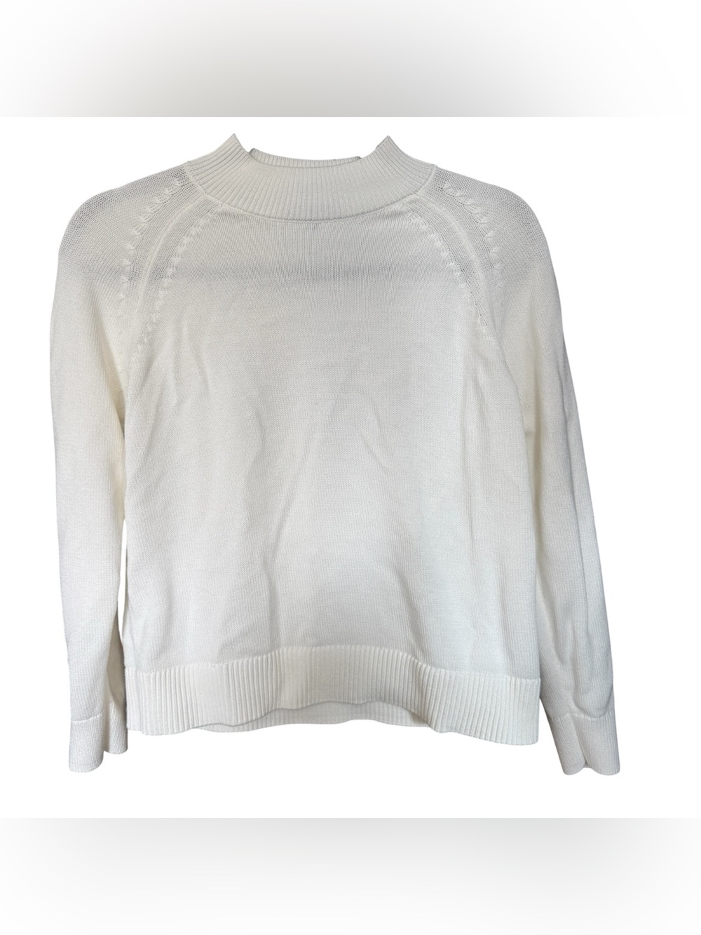 Quince Ivory Lightweight Knit Organic Cotton Sweater Sz XS